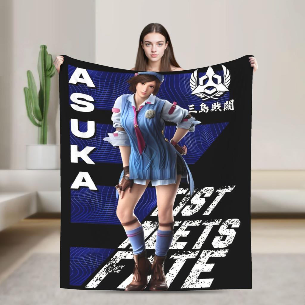 Tekken 8 King Fighting Game Blankets Flannel Ultra-Soft Throw Blankets for Outdoor Travel Bed Rug