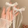 2/4Pcs Sweet Lace Bow Hair Clip White Ribbon Tassel Design Hollow Out Barrettes for Women Girls Trendy Hair Accessories