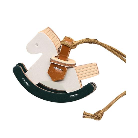 Nyckelring Hänge Hästform Flätat Rep Justerbar Längd Nyckelring med Imitationsläder Metallkrokar Dekorativ Presenttillbehör