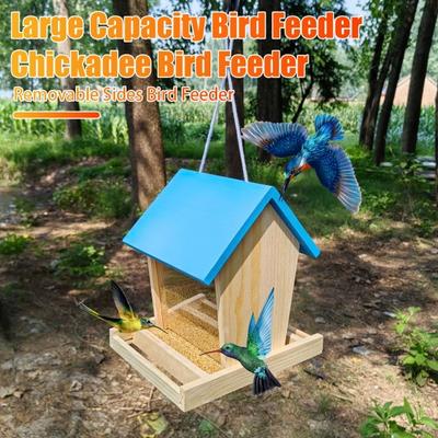 Karmniki dla ptaków Hopper Bird Feeders Outdoor Wild Bird Feeder Duży wiszący drewniany karmnik dla ptaków