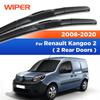 For Renault Kangoo 2 (2 Rear Doors) 2008- 2009 2010 2011 Wiper Front Wiper Blades Windshield Windscreen Window Brush 22"+22"