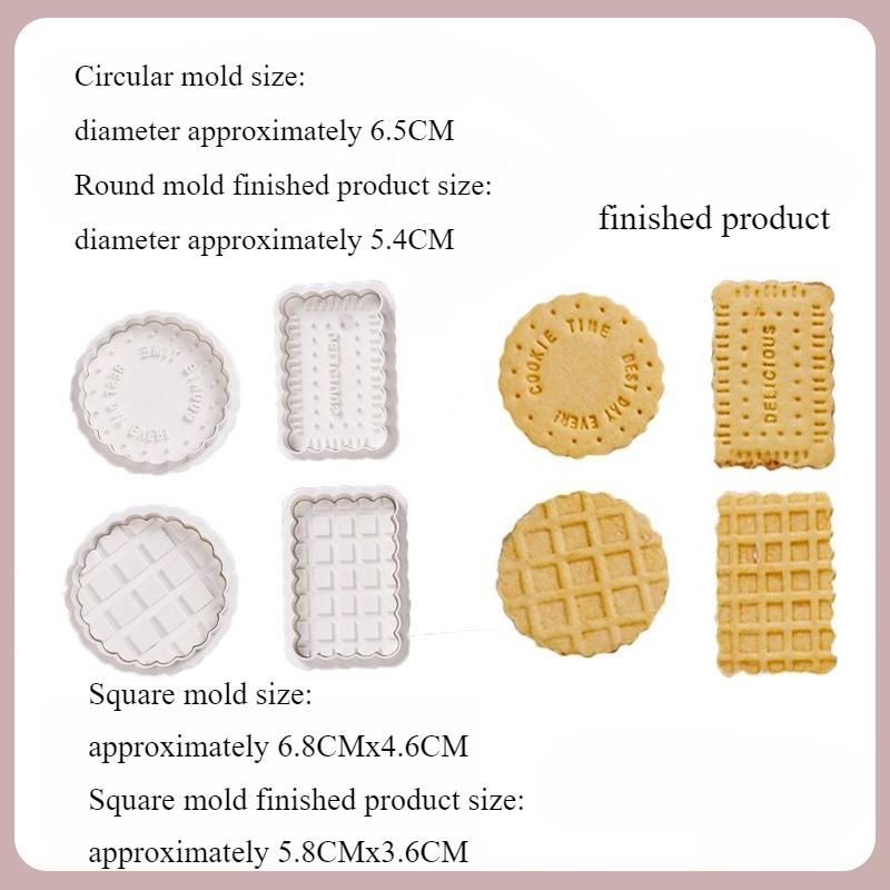 1set 3D Cookie Molds ABS Press Cutters Sandwich Cookie Stamps Baking Utensils Cookie Cutters Embossing Cupcake Bases
