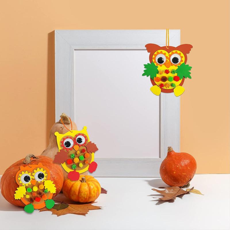 Cute Felt Animal Ornaments Diy Hedgehog Leaves Autumn Craft Kit Autumn Handmadethanksgiving Decorations Used For Party