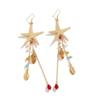 Crystal Pendant Starfish Shell Earrings Long Tassel Sea Series Necklace  Resort Wear