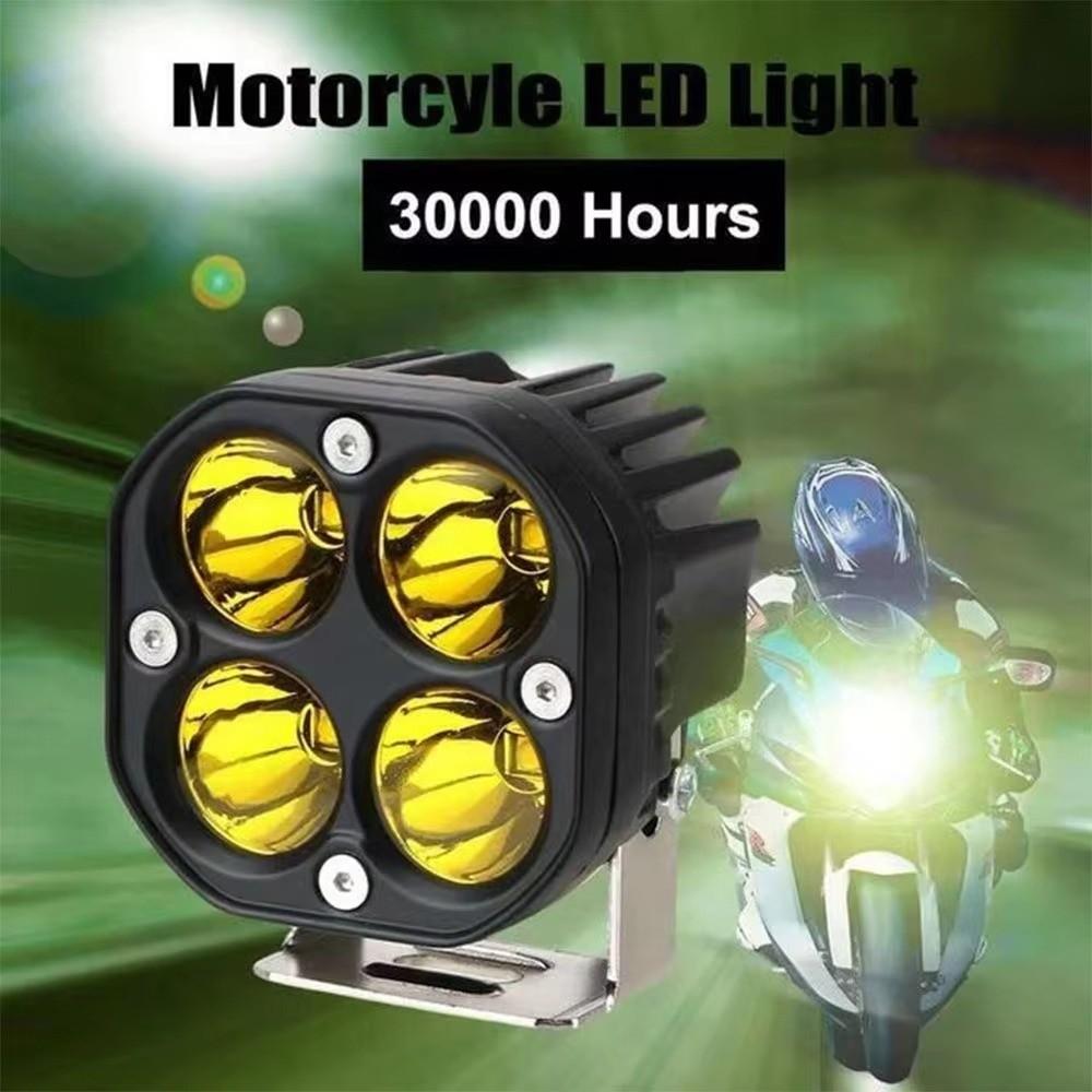 Waterproof Motorcycle Work Light White/Yellow Light Car Fog Lamp Driving Moto Spotlights  Car