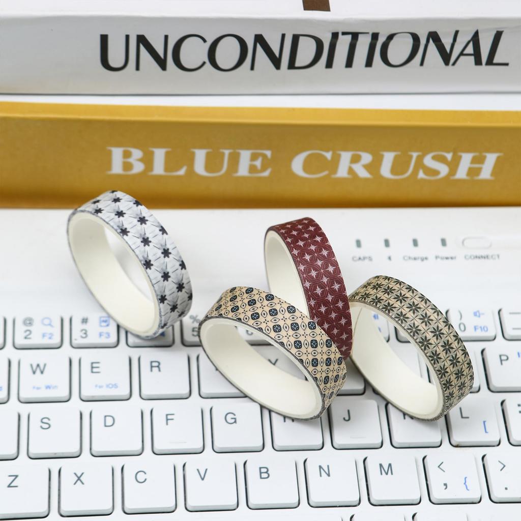 YUBX Abdeckendes Basis-Muster Washi-Tape Retro Geometrisch Dünn DIY Geschenk- und Geschenkdekorations-Tape, 60-teiliges Set, Kollektion, Eleganz, Streifen, Basteln,
