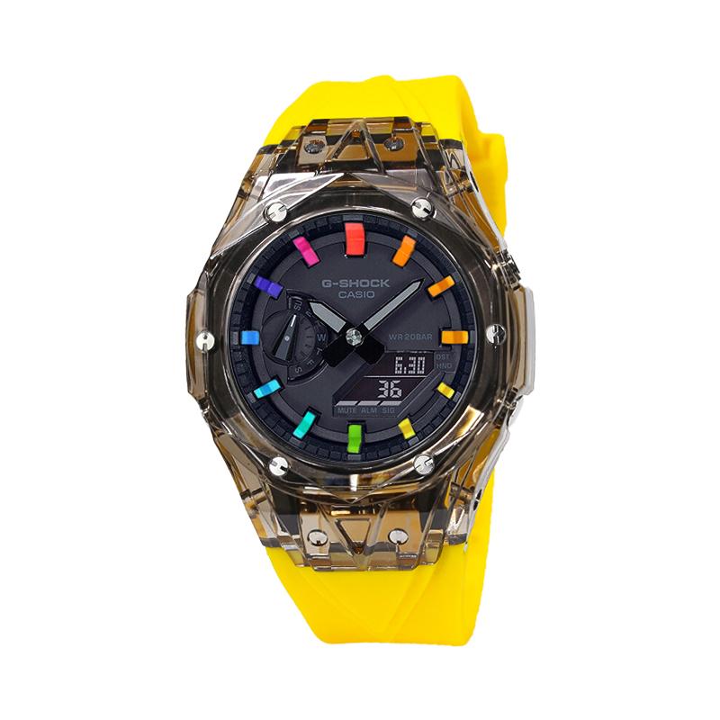 Casio Unisex Liquid Crystal/Analog Dual Display Series Black Watch GA-2100-1A1(Watch4--)