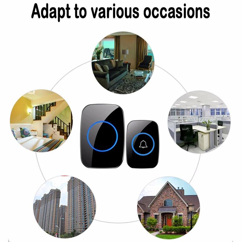 New Home Welcome Doorbell Intelligent Wireless Doorbell Waterproof 150M Remote Battery-operated Smart Door Bell Chime