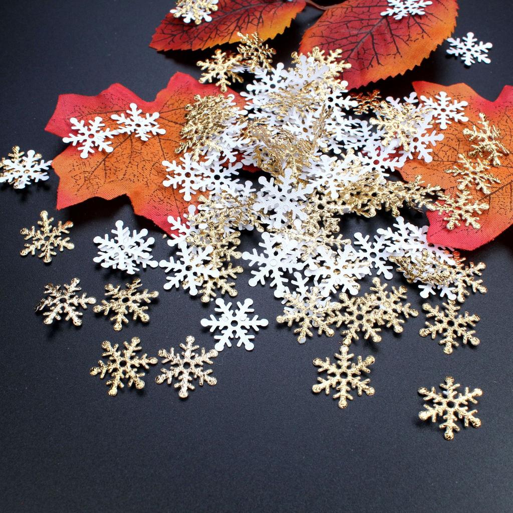 300pcs Christmas Snowflakes Confetti Artificial Snow Xmas Tree Ornaments Decorations for Home Winter Party Wedding Decoration