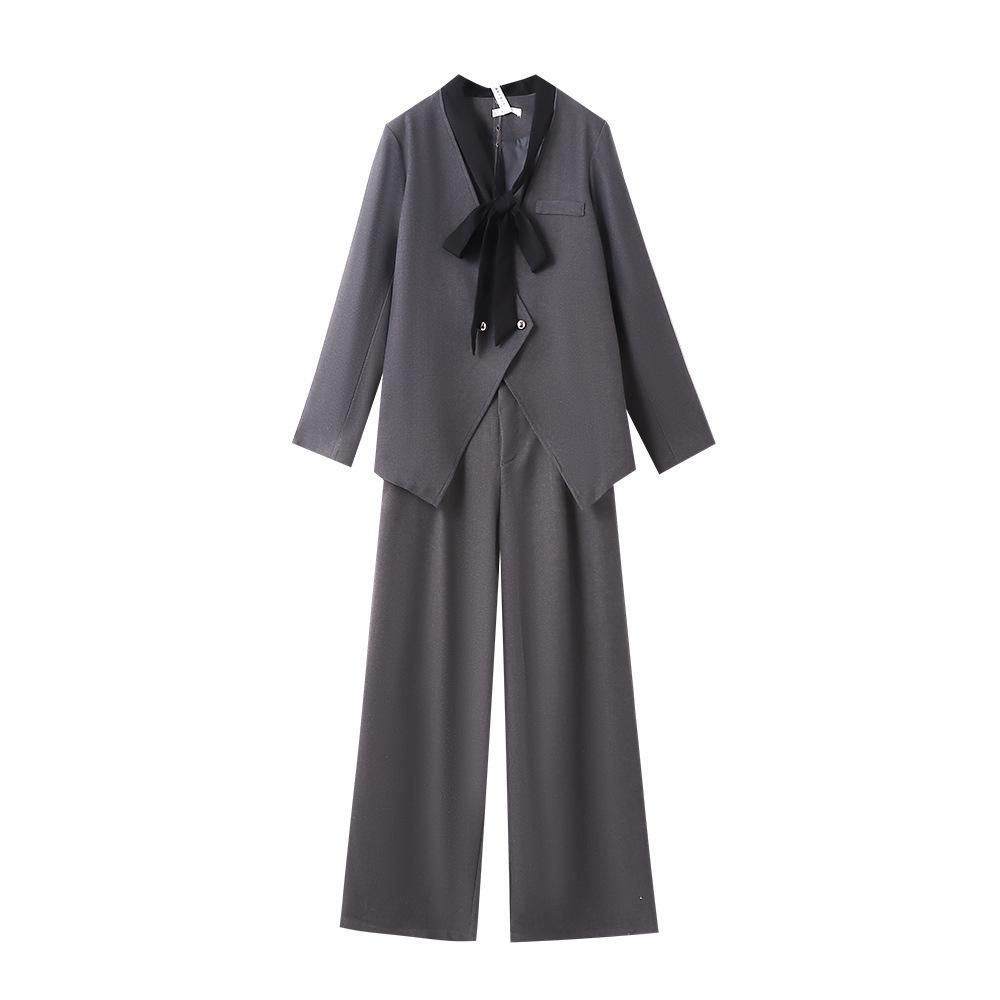 

Plus Size Women s Two-Piece Irregular Jacket and Pants Set, Autumn/Winter Collection 2XL (130-160 jin)