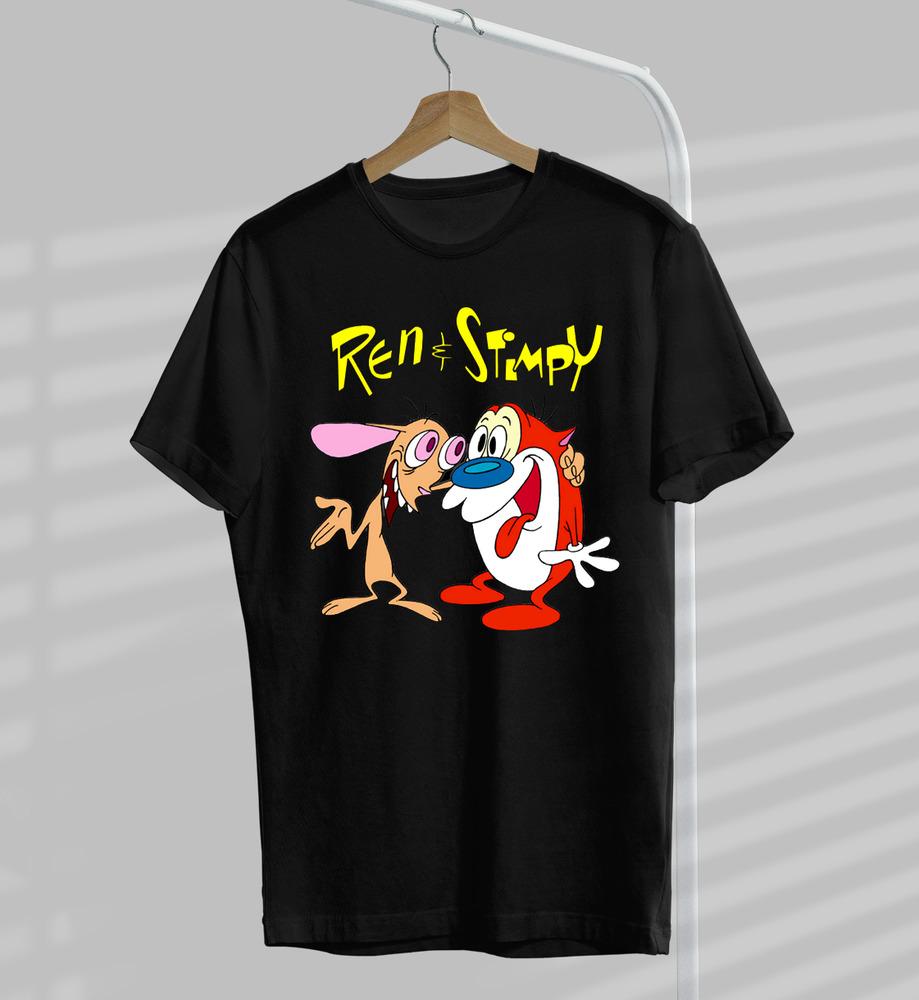 

NEW Ren and Stimpy Best Friend Men T-shirt Black Tee All Size JJ3507 4XL