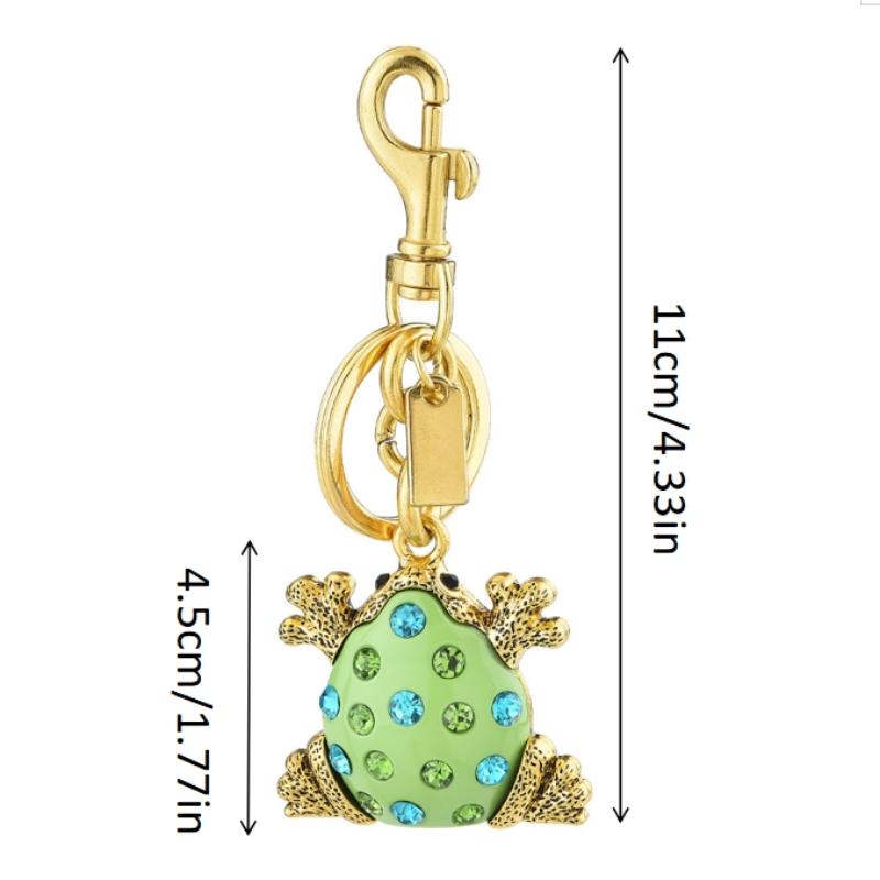 Frosk Nøkkelring Diamant Frosk Nøkkelring Veske Anheng Nøkkelring Ryggsekk Dekorasjon Tilbehør Gaver Kvinner Menn Bil Nøkkelkjeder