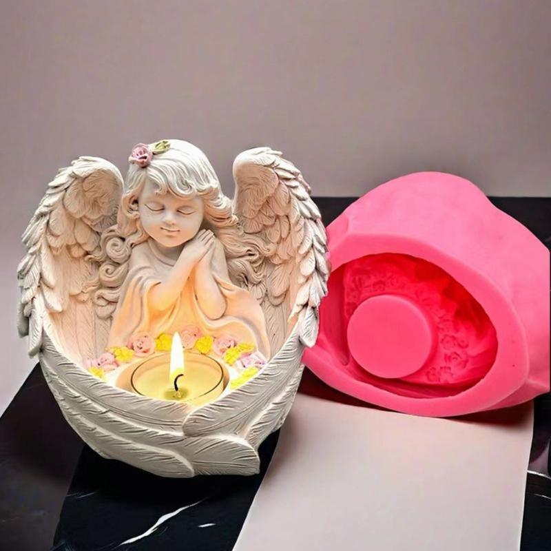 Girl Wing Silicone Molds for Candle Holder, Tealight Holder, Home Decoration, Plaster Silicone Molds for Art Craft