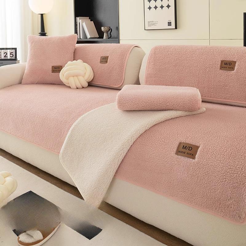 Zimní sametový polštář na pohovku Lehký luxusní vysoce kvalitní protiskluzové polštáře na sedák Jednobarevný potah pohovky