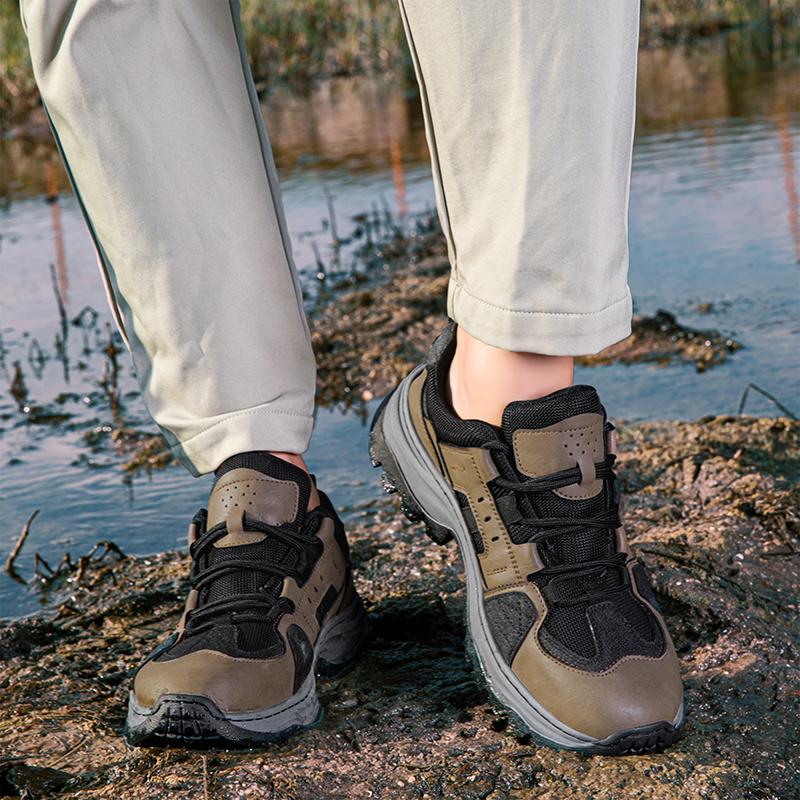 Herren Outdoorsport-Schuhe Anti-Rutsch Freizeit Atmungsaktiv Bergsteigerschuhe Große Größe Bequem Gummi-Außensohle Alle Jahreszeiten