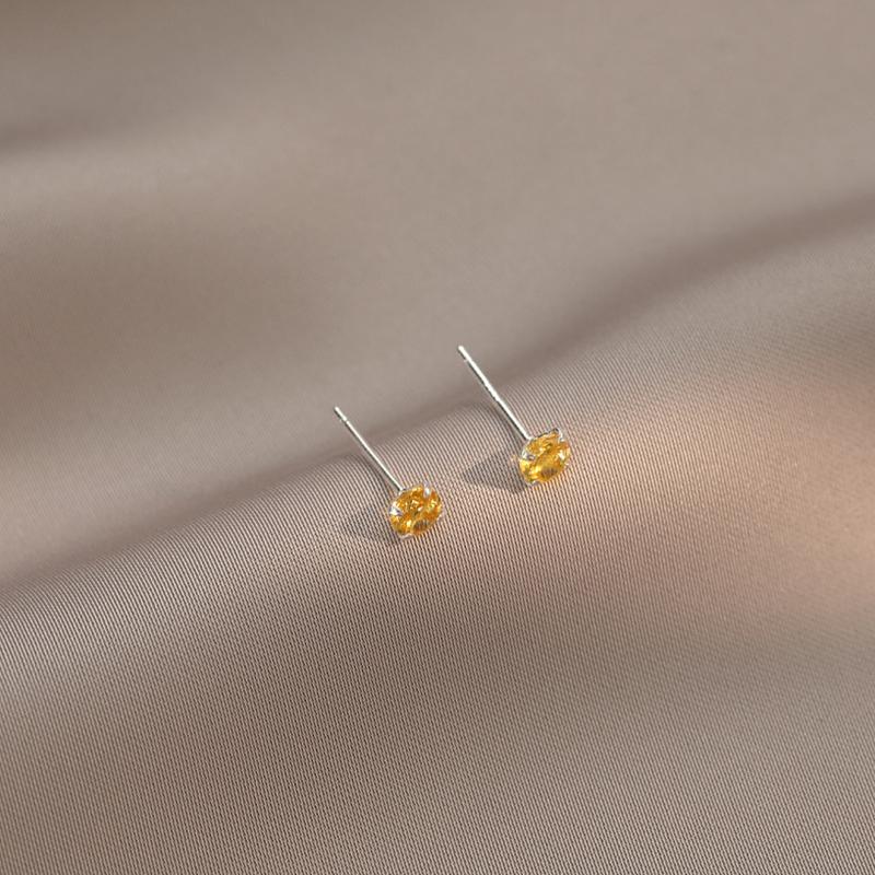 

Серьги-пусеты из настоящего серебра 925 пробы с круглым цирконом для женщин, классические изящные украшения, минималистичные аксессуары для пирсинга ушей