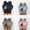 Mode Weiche Dicke Warme Fäustlinge Vollfingerhandschuhe Niedliche Katze Strickhandschuhe