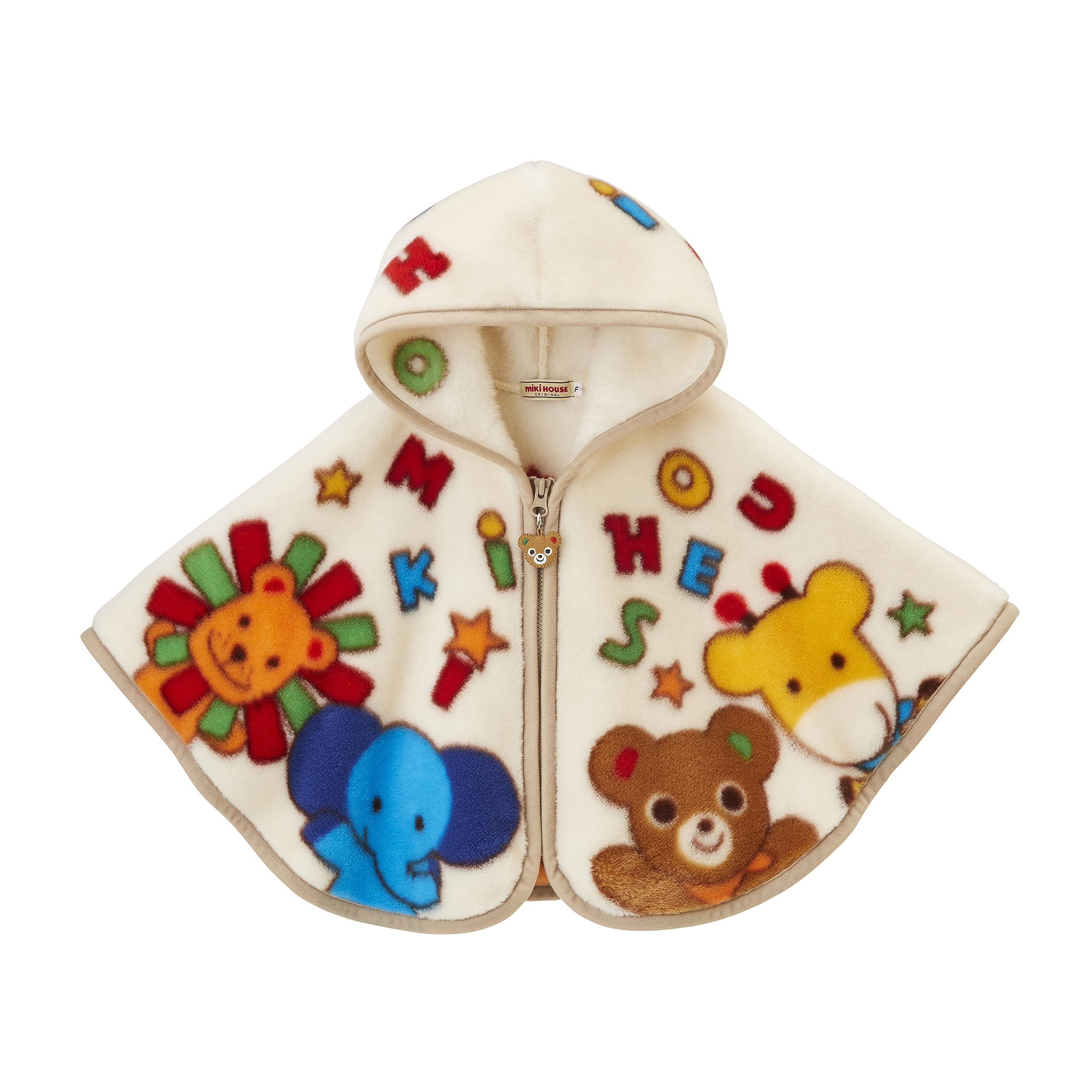 

Cloak Cape Poncho Outerwear Cold Protection Animal Made in Japan Boys Girls Baby Kids Baby Clothes Clothes Free Ivory [MIKI HOUSE] Children s