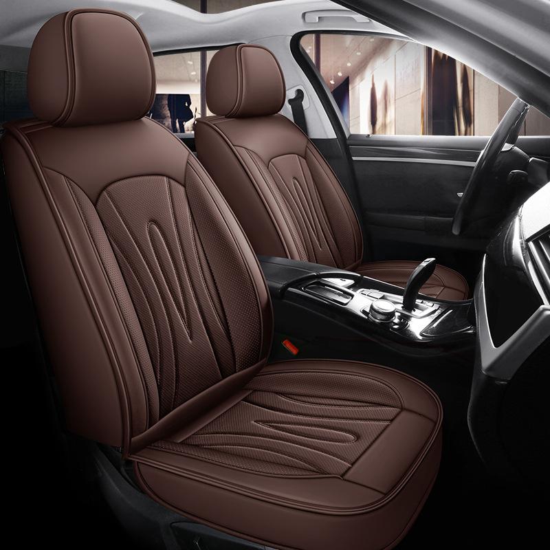 Leather 5-seater Car Seat Cover, Suitable for Sedans, SUVs, and Pickups, with Adjustable Car Accessories for The Front and Rear Seats