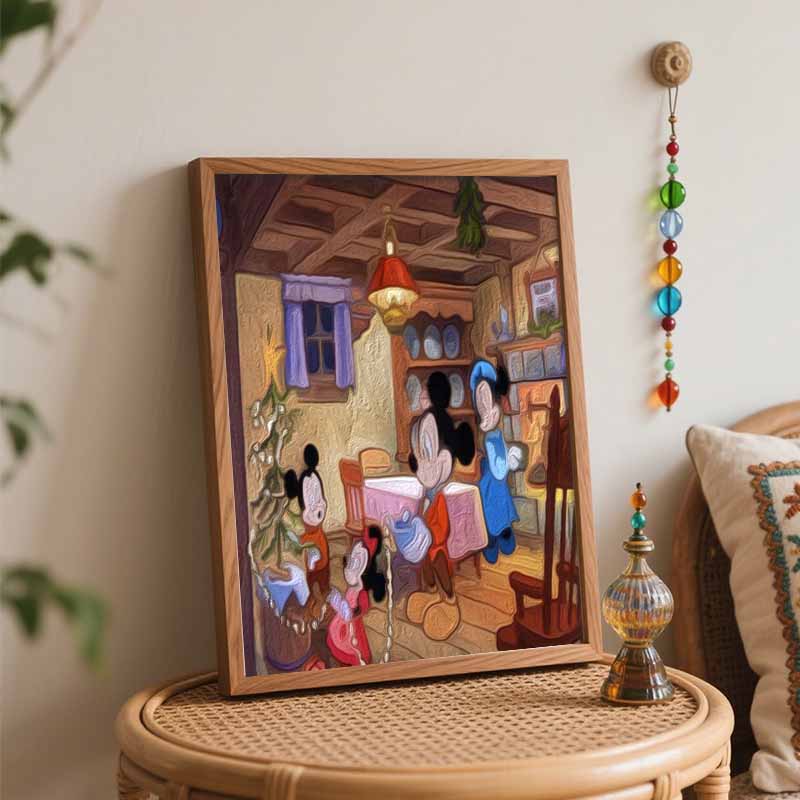 Disney Oil Painting Kit Painting Mickey Christmas Home Bedroom Wall Decor Gift