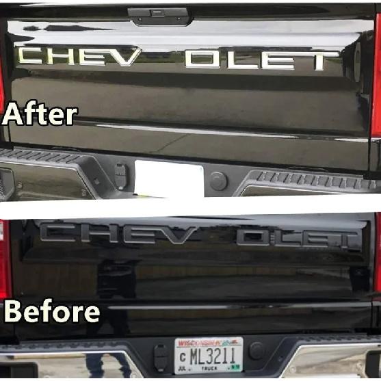 Tailgate ABS erts Letters Fit Suitable for Chevrolet Silverado 3D Raised Strong Adhesive Decals Letters Tailgate Emblems