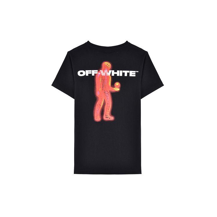 

Off-White Figure and Earth Print Short Sleeve T-Shirt in Standard Fit Men Tops OMAA027S191850161088