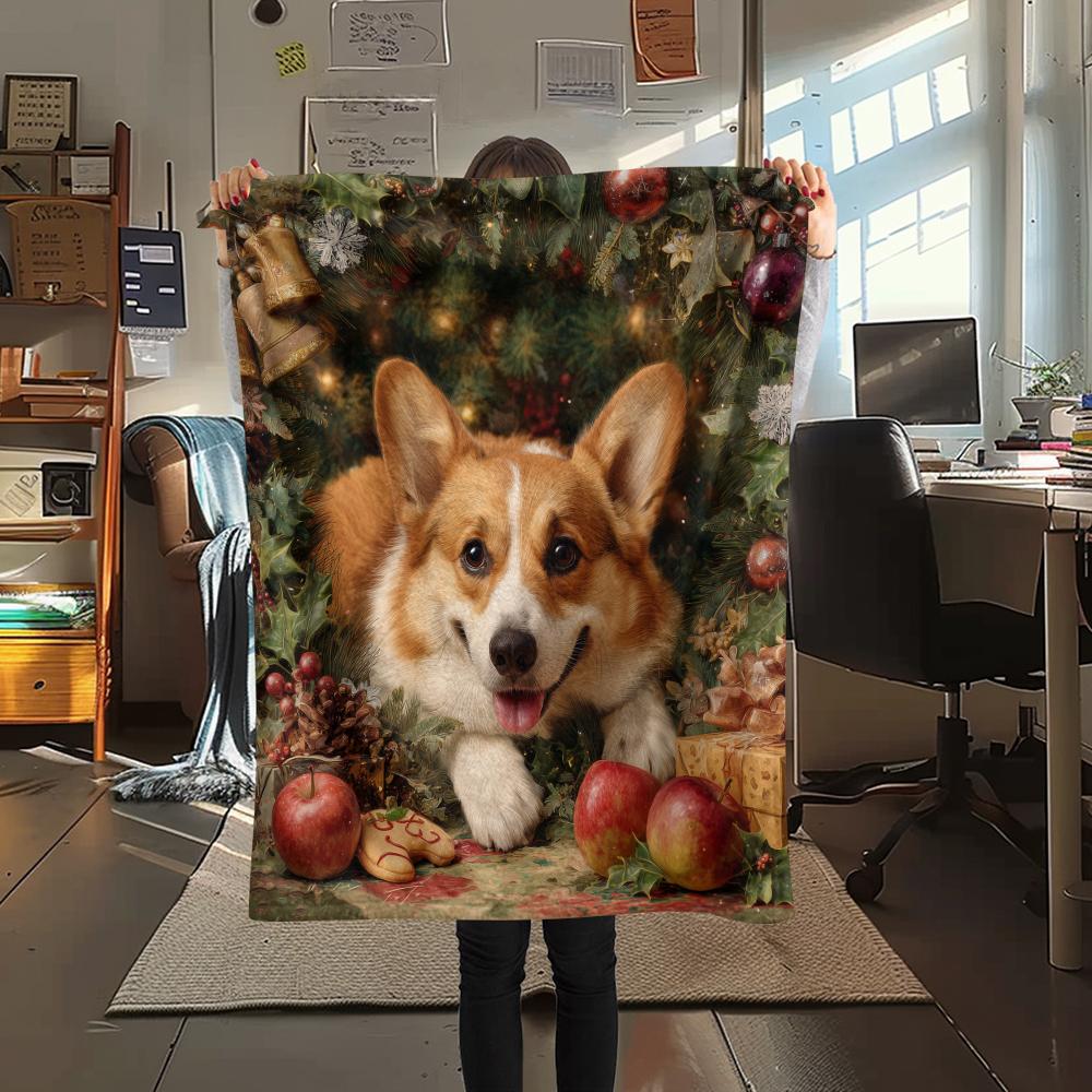 Cute Corgi,pattern Flannel Blanket, High Quality Comfortable for All Seasons, Home Decor, Warmth and Comfort, Perfect for Gifts.