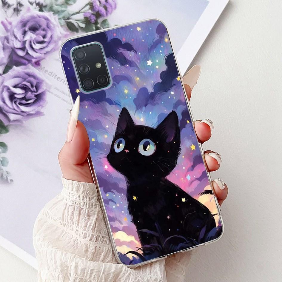 For Samsung Galaxy A71 Case SM-A715F Cover Fashion Butterfly Flower Soft Clear Silicone Phone Cover For Samsung A51 A 51 5G Capa