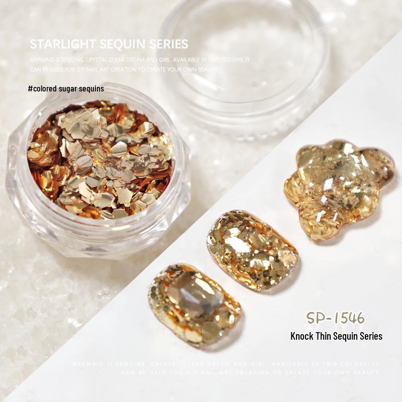 

Блестки для ногтей в форме шестиугольников - Смешанные крупные и мелкие украшения