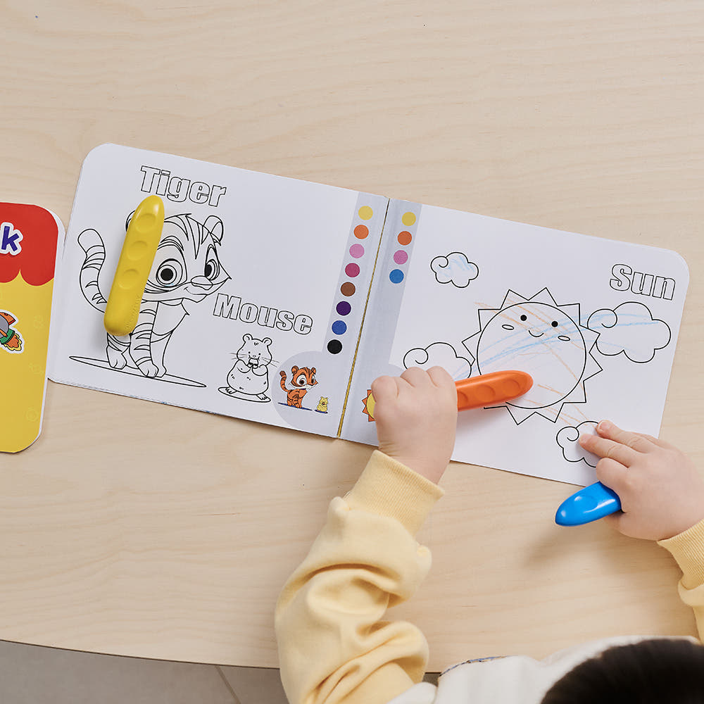 Atti Rabbit Baby Toddler Crayons 16 Colors Non Stick Easy Grip Washable Crayons