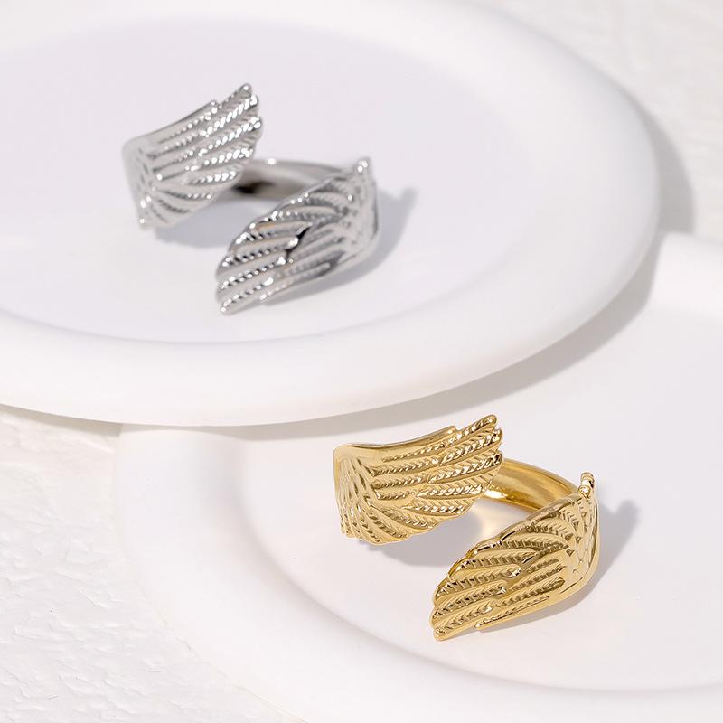 

Женское французское винтажное открытое кольцо из титановой стали, не выцветающее, высококачественное кольцо из нержавеющей стали, креативный дизайн, открытые кольца