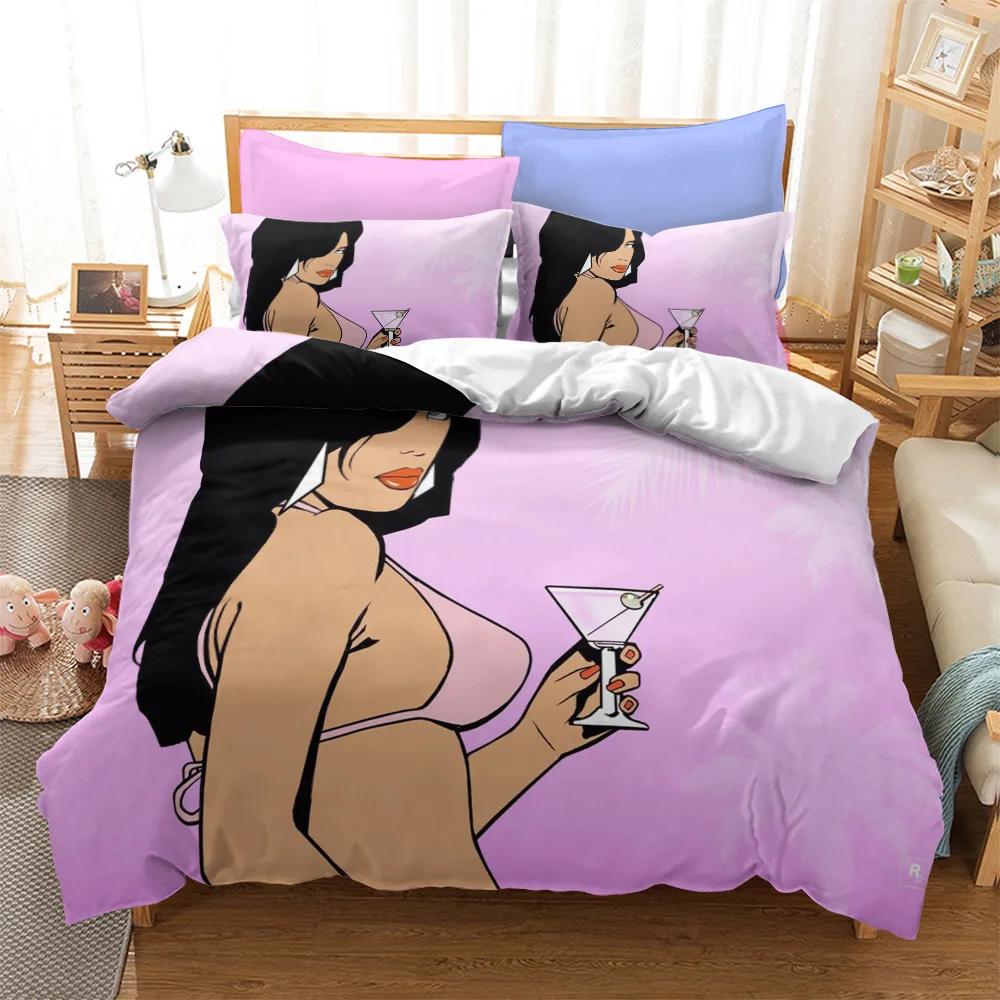 Comforter Game Grand Theft Auto V Bedding Set Boys Girls Twin Queen Size Bed Kids Adult Home Textileextile