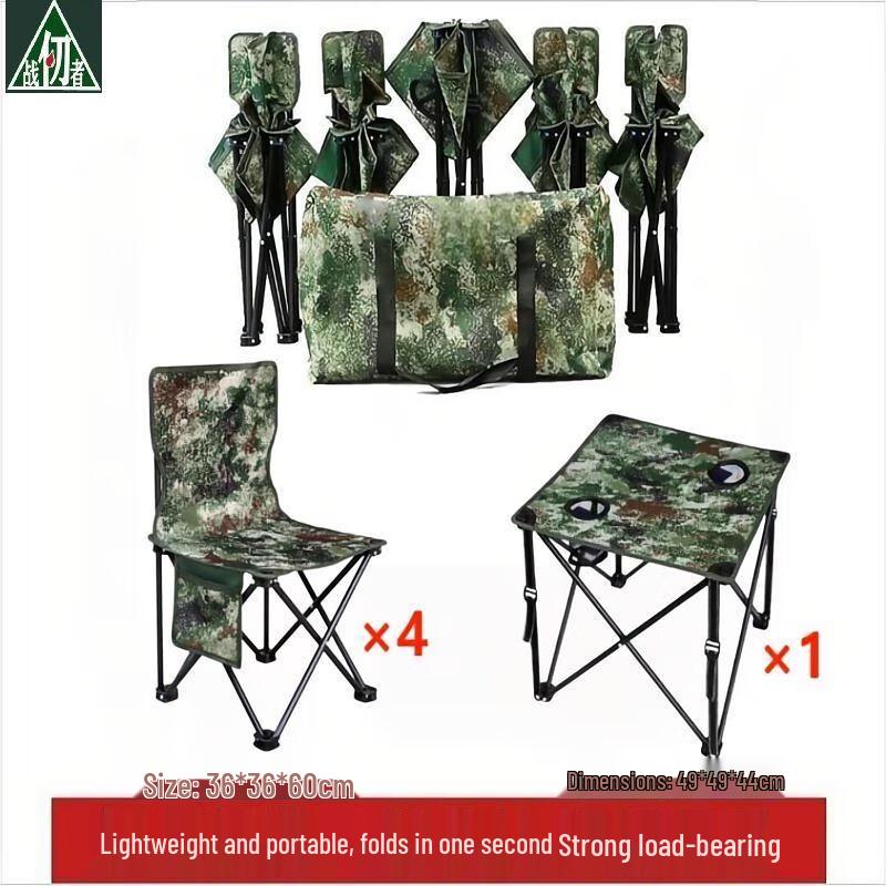 Reinforced Camouflage Folding Outdoor Table & Chair Set