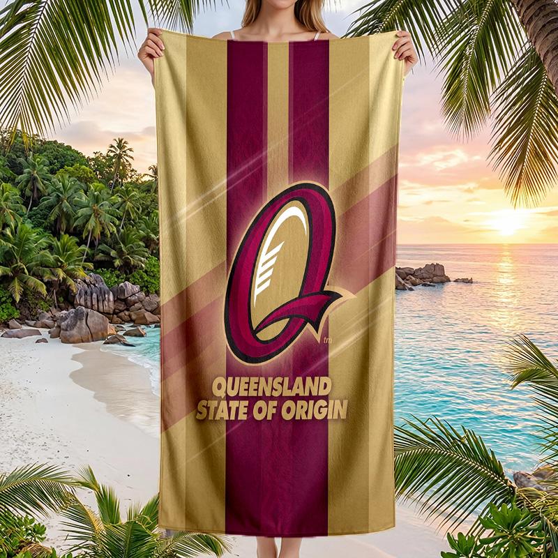 Queensland Maroons Fashion Beach Towel Portable Soft Quick Dry Towel For Swimming Camping Holiday Use