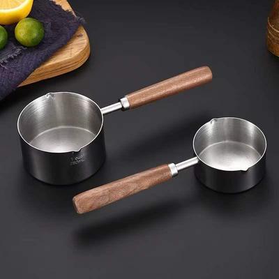 304 Stainless Steel Non-Stick Mini Pot with Wooden Handle - Ideal for Baby Food, Milk, and Small Dishes