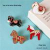 Colorful 2026 Year of the Horse Metal Brooch - Little Horse Pin Badge for Clothing Accessories