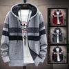 Men’s Fleece-Lined Knitted Cardigan Coat for Autumn and Winter
