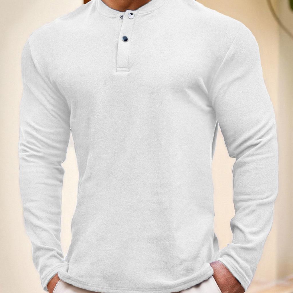 2025 New Autumn and Winter Long-sleeved Solid Color Outdoor Sports and Leisure German Velvet Long-sleeved Tops for Men