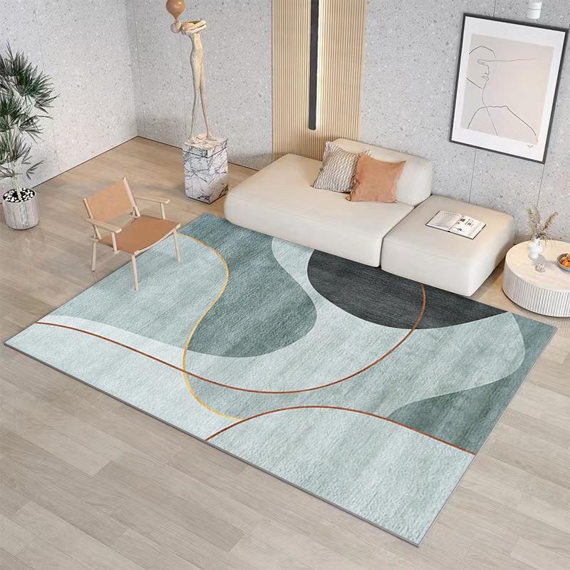 Modern Abstract Geometric Pattern Carpet Home Decoration Living Room Bedroom Anti Slip Carpet Colorful Wave Design Floor Mat