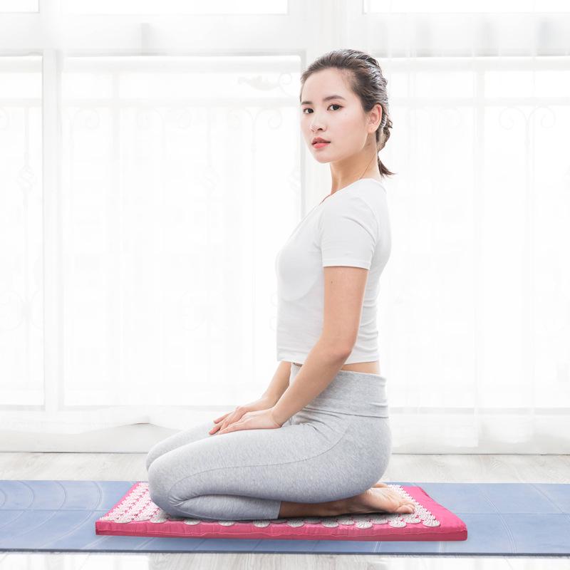 Yoga Massage Acupressure Mat with Head Pillow for Back and Foot Relaxation