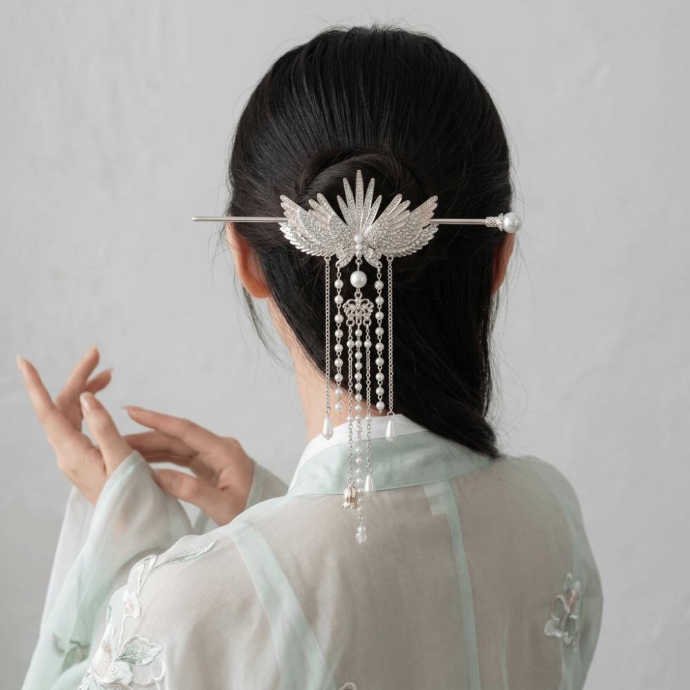 Vintage Hanfu Hairpin Elegant Pearls Hair Sticks Gift Floral Hair Accessory  Wedding