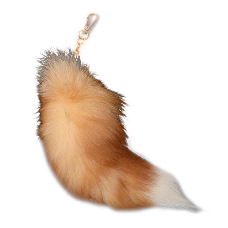 Animal Tail Key-Ring Furry Tails Chain Keychain Individualized Animal Keyring Gift Long Charm Keychain for Women Girl