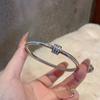 New Fashion Titanium Steel Sparking Zircon Banglle Bracelet for Women Non-fade Light Luxury Niche Bracelet Wrist Jewelry Gift