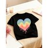 European Sizes Girls' Casual Crew Neck T-Shirt | Comfortable, Slightly Stretchable Knit Fabric, Random Print, Perfect for Spring/Summer