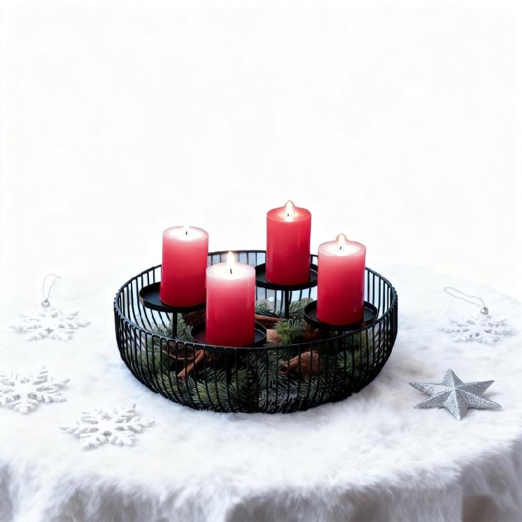 Christmas Advent Wreath Rings Christmas Advent Wreath Candle Holders for Pillar Candle Decorative Ornament Home Decors
