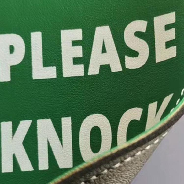 Reuseable PU Leather Double Sided Office Door Sign For Meeting Room Privacy Do Not Disturb Knock Please Hanging Sign