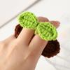 Cute Flat Clip Hairpin Crocheted Sprout Flower Headwear Bunches Clip Elegant Knit Hair Clip Photo Props