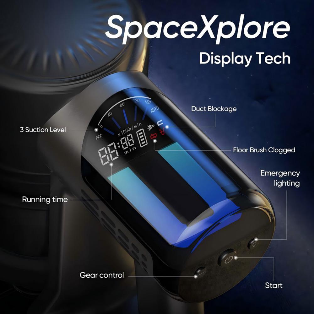 Aspirator fără fir MOOSOO TD1-Mate, Aspirație 33kPa, Afișaj LED, Autonomie 45min, Motor fără perii 420W