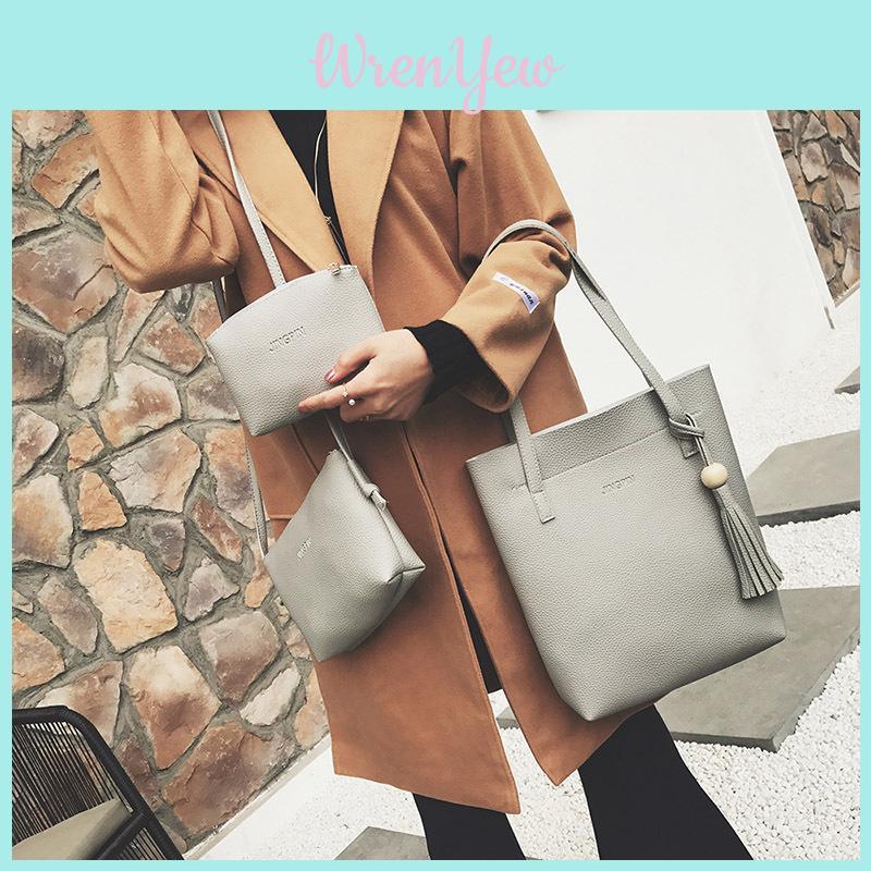 Elegant 3pcs Women Set Shoulder Bag Fashion Handbag Messenger Satchel Tote Purse Bag