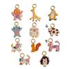 New European & American Animal Series: 18K Stainless Steel Vacuum-Plating Drip Oil DIY Pendants - Colorfast & Stylish